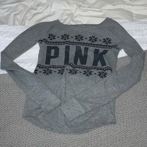 Victoria’s Secret PINK Gray Flannel Sleep Shirt